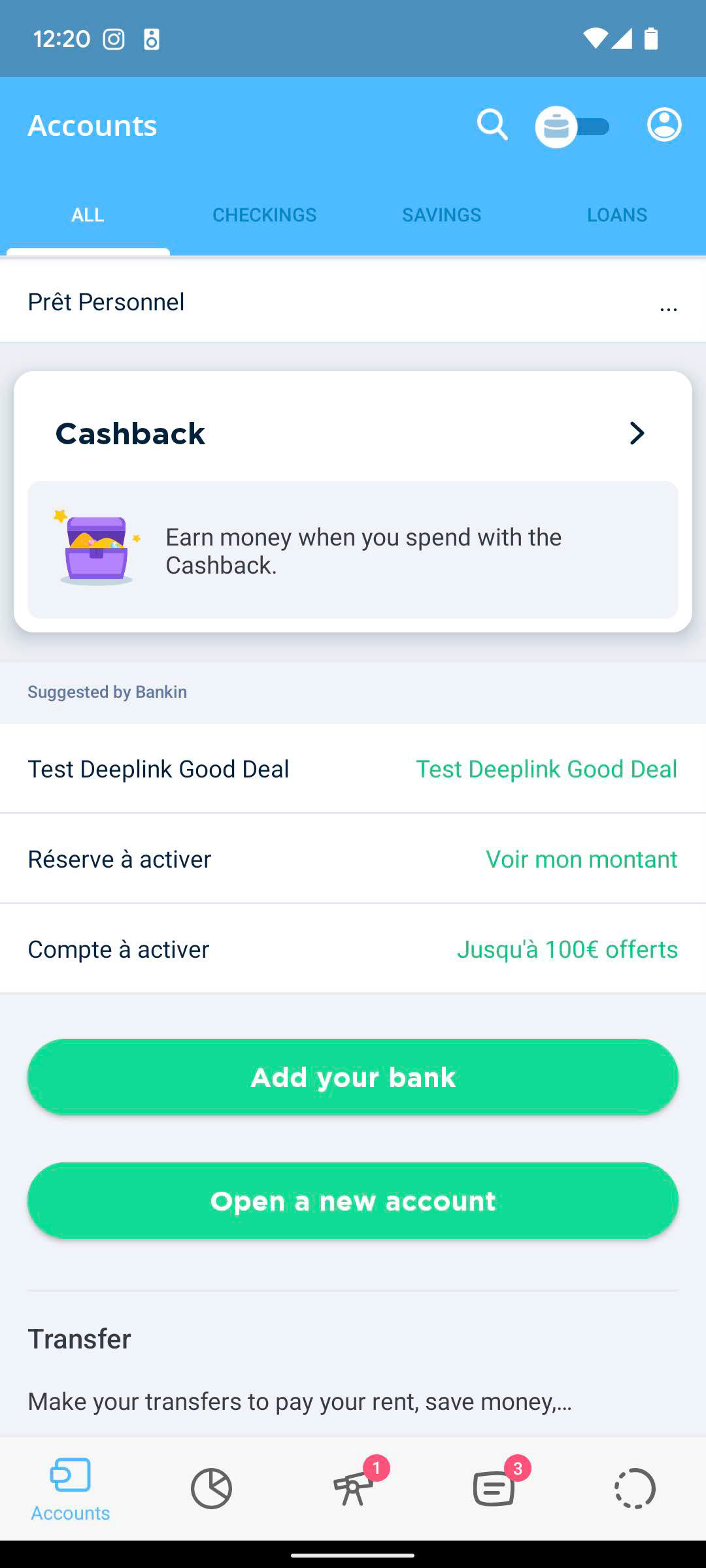 Bankin' home page old design